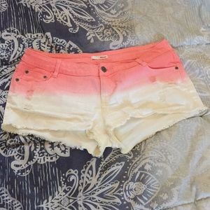 Pink and white shorts